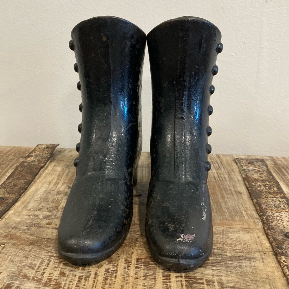 Antique Cast Iron Mannequin Boots Victorian Child Size Shoes - Picture 7 of 12